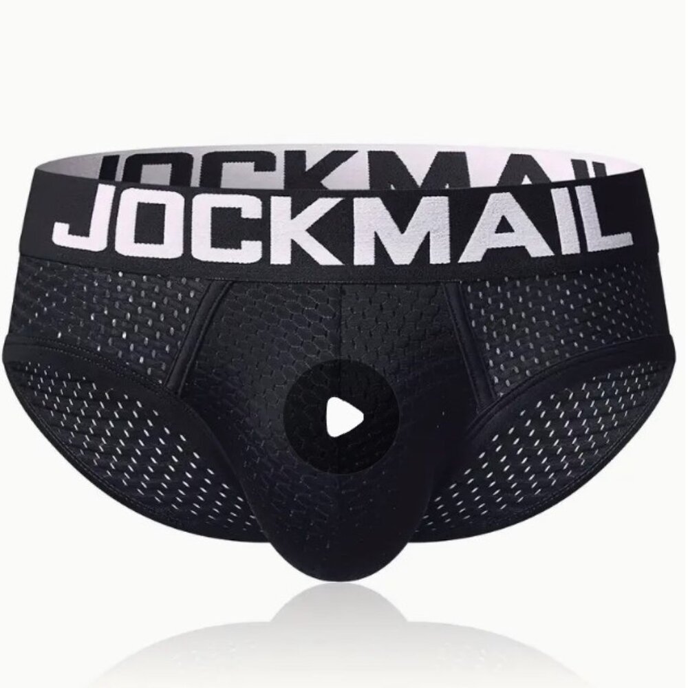 Jockmail Men Black Mesh Ultra Soft Briefs XL